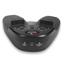 A black refurbished Dragonfly quad pedal designed for page turning and navigation in digital files, showing buttons and connectivity ports.